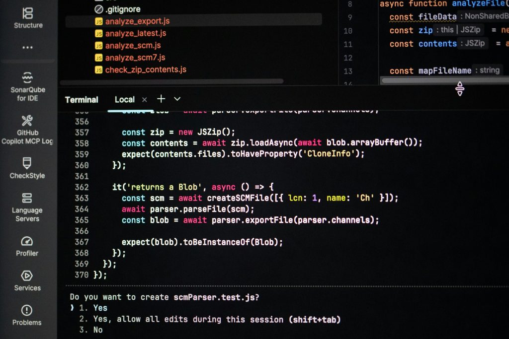 Source code on a developer screen